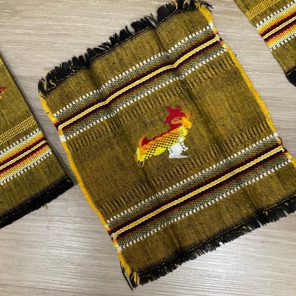 Chimayo Southwestern Set of 6 woven cocktail napkins folk art - Picture 5 of 6